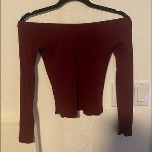 Off the Shoulder Maroon Long Sleeve